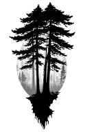 forest silhouette  tattoo design idea