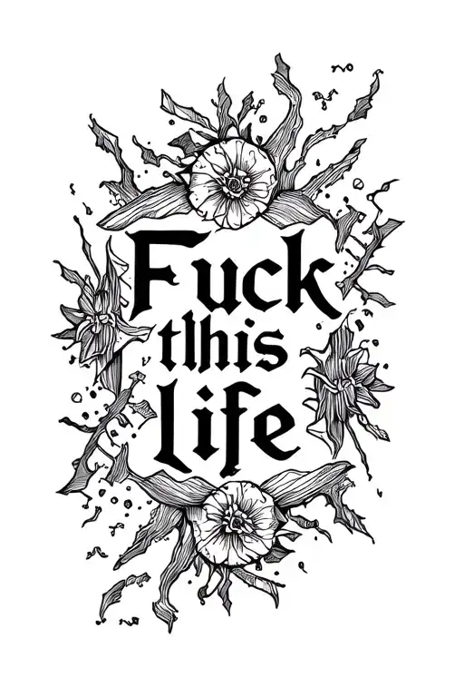 "Fuck this life" "Fuck this life" witchy style tattoo tattoo design idea