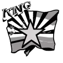 "KING" "KING" star with sun rays and arizona flag intertwined tattoo design idea