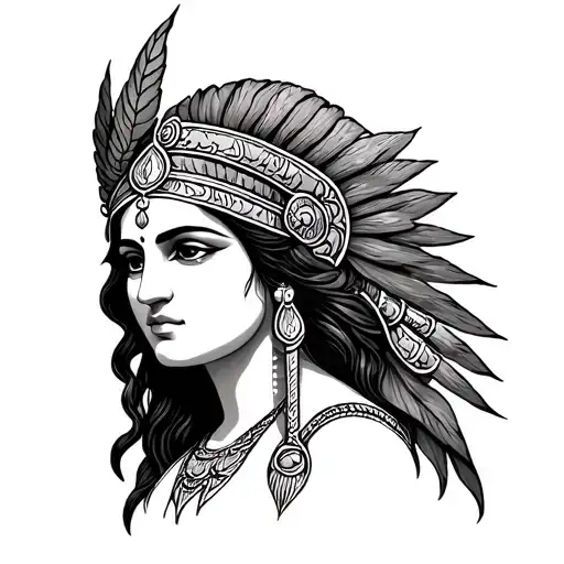 Hindu goddess Athena tattoo design idea