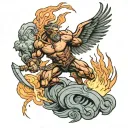 Prometheus stealing fire tattoo design idea