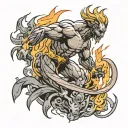 Prometheus stealing fire tattoo design idea
