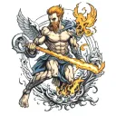 Prometheus stealing fire tattoo design idea