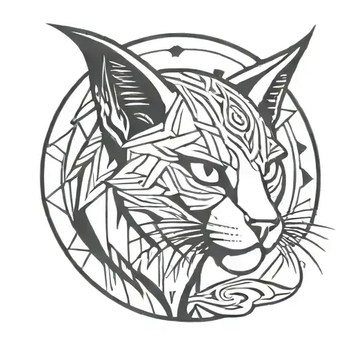 Loki god, cat playing tattoo design idea