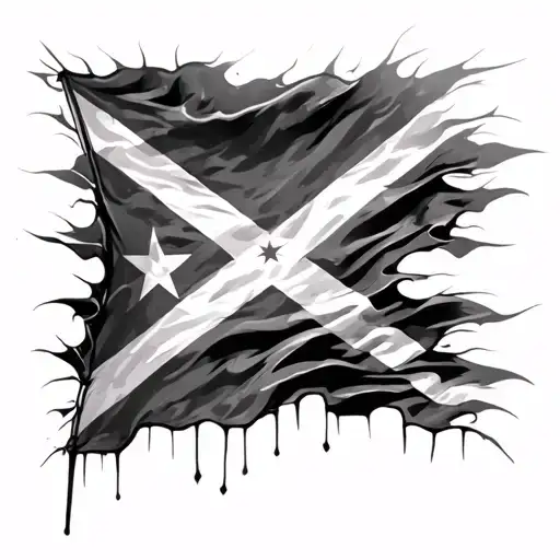 ripped puerto rico flag tattoo design idea