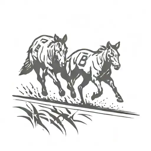 two fox's betting on horse race track tattoo design idea
