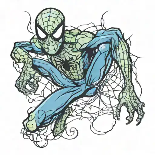 zombie spiderman tattoo design idea