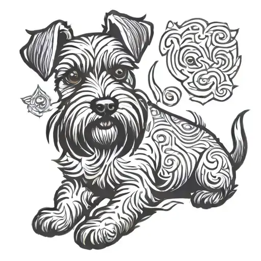 miniature schnauzer dog tattoo design idea