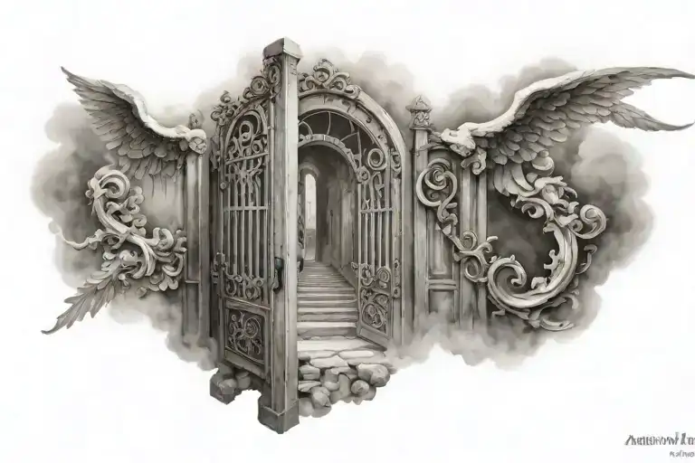 Heaven gates tattoo design idea