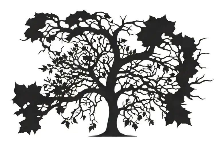 leafless tree tattoo design idea