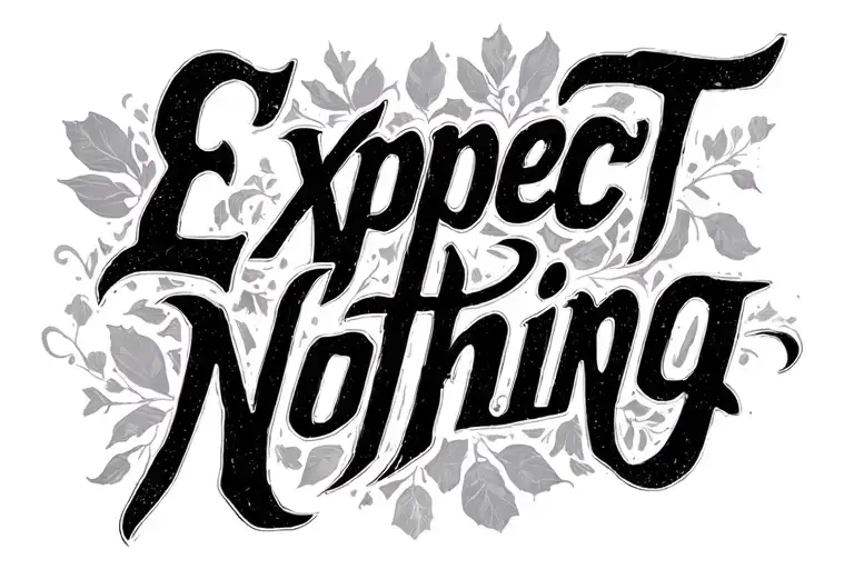 "Expect Nothing" writing saying 'from tattoo design idea
