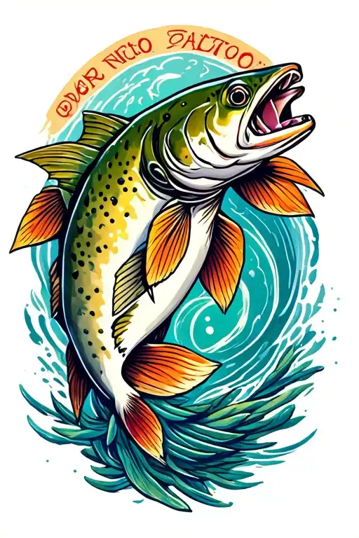 trout tattoo design idea