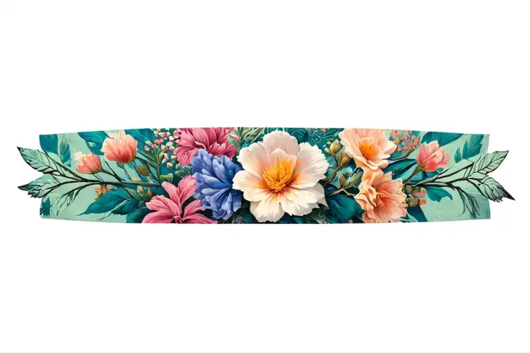 floral wrap my arm tattoo design idea