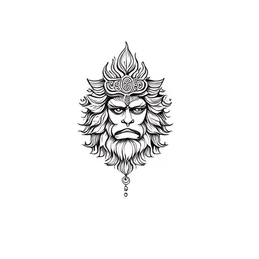 Aesthetic narasimha tattoo for women (arm or arm band) tattoo design idea