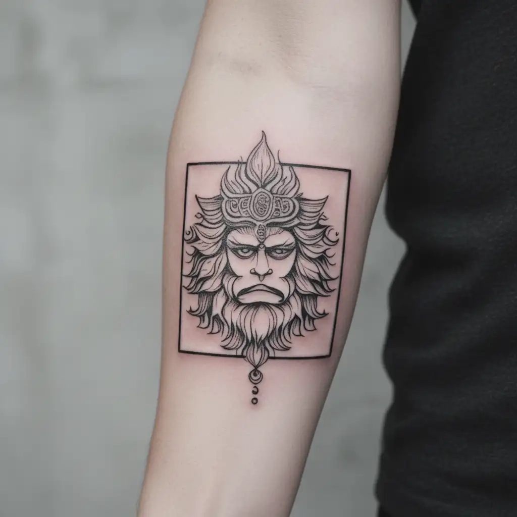 Aesthetic narasimha tattoo for women (arm or arm band) tattoo design idea