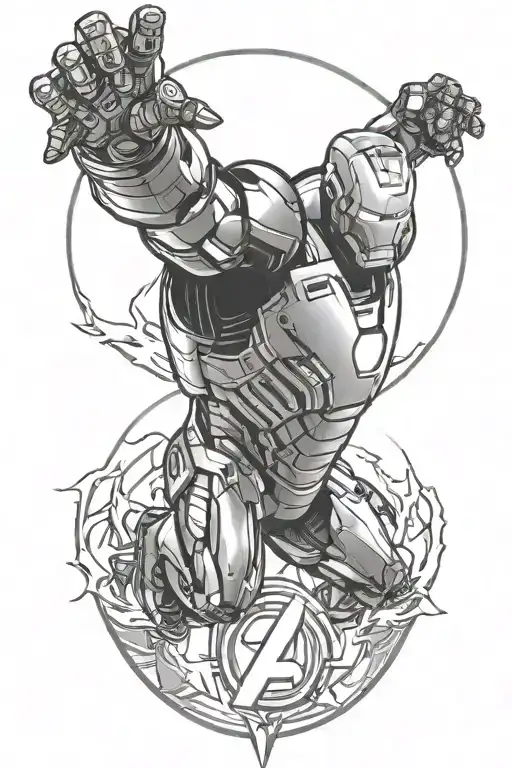 ironman avengers logo tattoo design idea