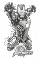 ironman avengers logo tattoo design idea