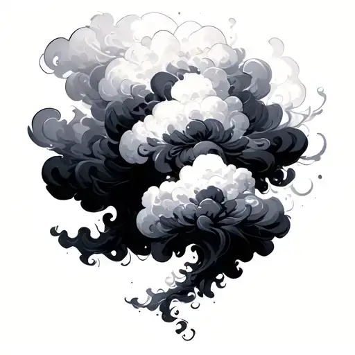 Cloud of black smoke tattoo design idea