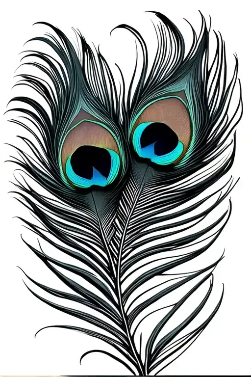 peacock feather transforming tattoo design idea
