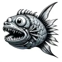 bio mechanical angler fish tattoo design idea