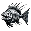 bio mechanical angler fish tattoo design idea