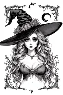 witch titties Halloween themed tattoo tattoo design idea