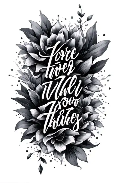 meaningful quote with a memorable background  tattoo design idea