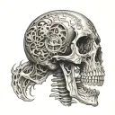 skeleton, time, strength, adversity  tattoo design idea
