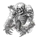 skeleton, time, strength, adversity  tattoo design idea
