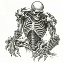 skeleton, time, strength, adversity  tattoo design idea
