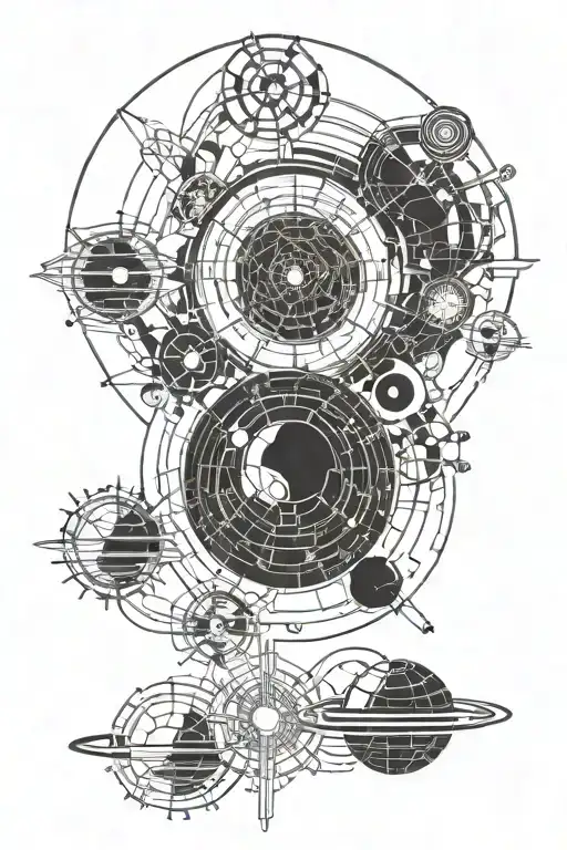 solar system tattoo design idea