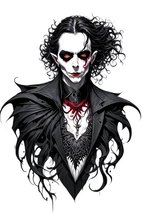 dark fantasy vampire tattoo design idea