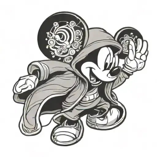 Mickey Mouse in a hoodie tattoo design idea