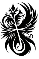 phoenix cross tattoo design idea