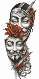 v for vendetta tattoo design idea