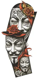 v for vendetta tattoo design idea
