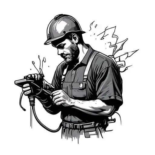 electrician working tattoo design idea