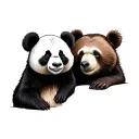 panda and brown bear tattoo design idea