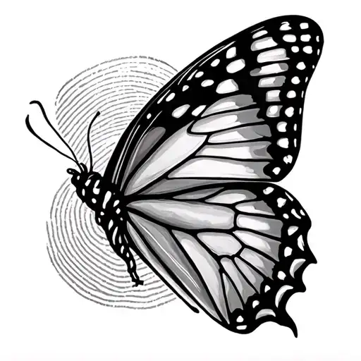 Butterfly Fingerprint tattoo design idea