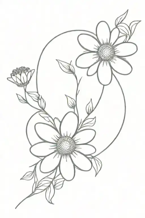 daisy chain tattoo design idea