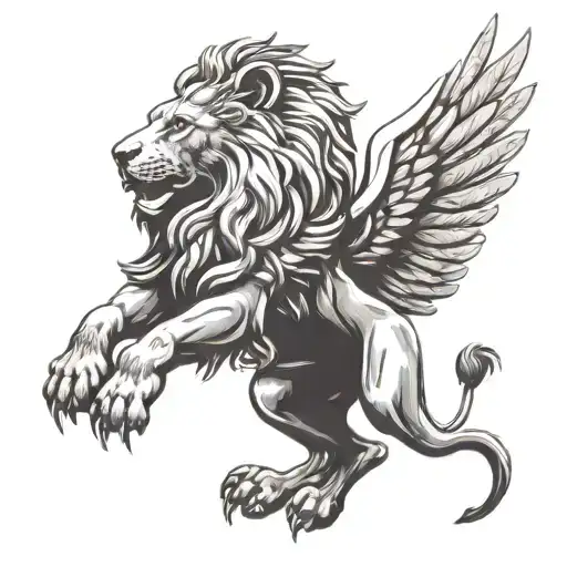 winged lion venice tattoo design idea