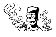 bart simpson smoking a joint tattoo design idea
