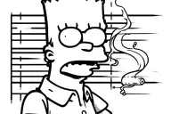 bart simpson smoking a joint tattoo design idea