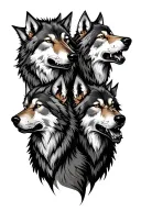 Three Fierce Wolves Norse Mythology Inspired tattoo design idea