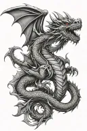 gothic dragon  tattoo design idea