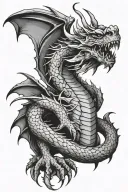 gothic dragon  tattoo design idea