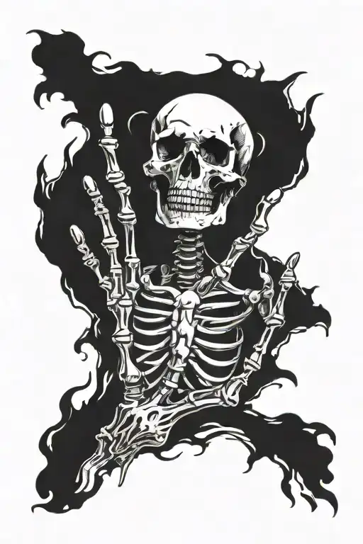 Skeleton hand tattoo design idea