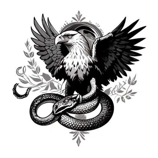 mexican eagle with snake wrapping arm tattoo tattoo design idea