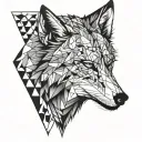 wolf face forearm tattoo design featuring a girl's face and small details  tattoo design idea