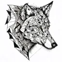 wolf face forearm tattoo design featuring a girl's face and small details  tattoo design idea